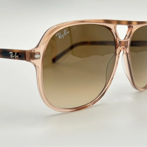 Ray-Ban Bill RB2198 Transparent Brown 1292/51 Large Lens Fashion Style w/case - Picture 7 of 12